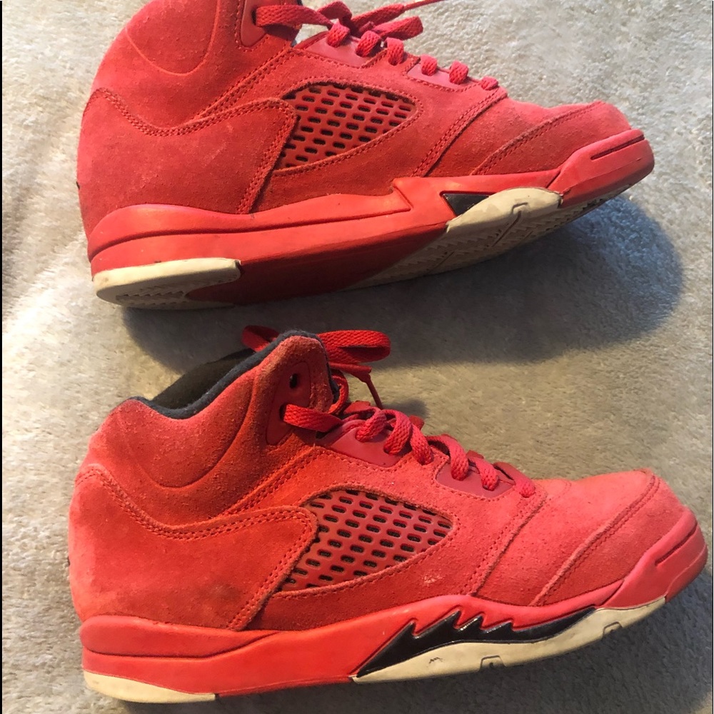 RED SUEDE JORDANS🏀